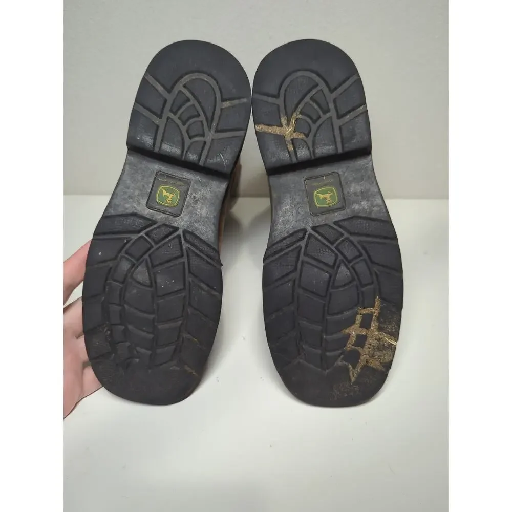 John Deere Square Toe Work Boots Kids Size 4M